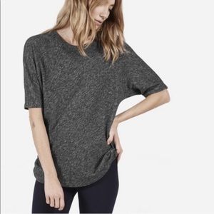 Everlane wool blend short sleeved gray sweater